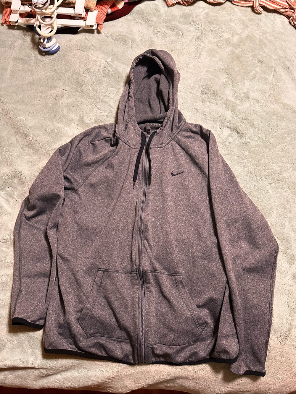 Nike Heather Mauve Full-Zip Hooded Sweatshirt